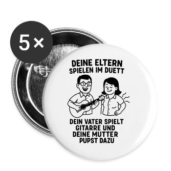 Musique des parents en duo - Lot de 5 grands badges (56 mm) - blanc - Devant