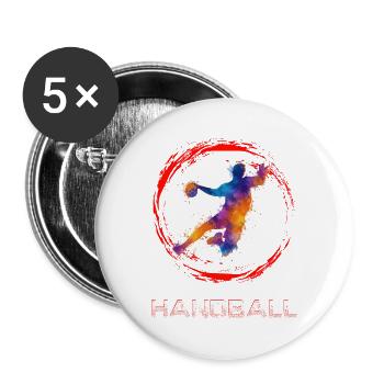 Handball - Buttons large 2.2''/56 mm (5-pack) - white - Front