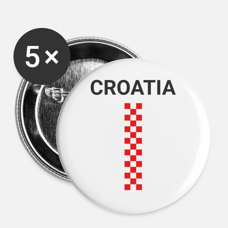 Croatia Vertical Squares - Buttons large 2.2''/56 mm (5-pack) - white
