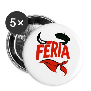 Feria – Baskenland - Buttons groß 56 mm (5er Pack) - Weiß - Vorne