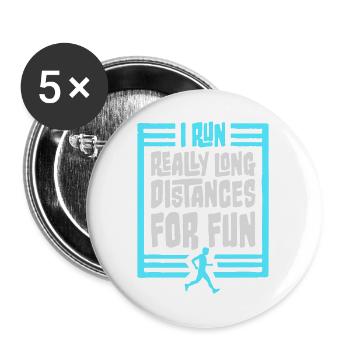 Je cours de très longues distances pour un marathon amusant - Lot de 5 grands badges (56 mm) - blanc - Devant