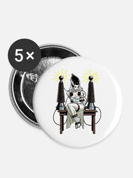 Die Braut des Monsters - Buttons groß 56 mm (5er Pack) - Weiß