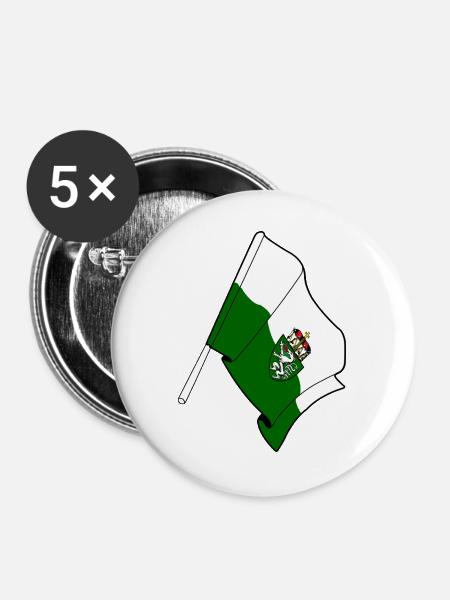 Steiermarkflagge - Buttons groß 56 mm (5er Pack) - Weiß