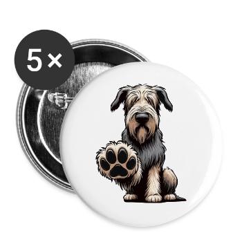 Irischer Wolfshund Wolfshundbesitzer Wolfshundfan - Buttons groß 56 mm (5er Pack) - Weiß - Vorne