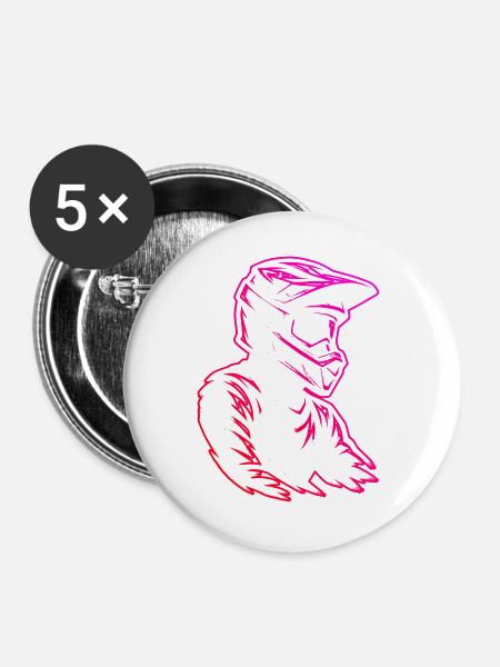 Motocross Stil für jeden Anlass - Buttons groß 56 mm (5er Pack) - Weiß