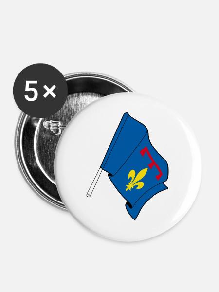 Provence-Flagge - Buttons groß 56 mm (5er Pack) - Weiß