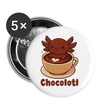  Chocolotl Süßer Axolotl Im Wortspiel Mit Heißer - Buttons groß 56 mm (5er Pack) - Weiß - Vorne