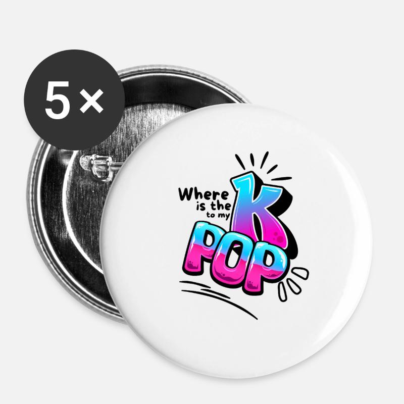 Wobei das K ist - Buttons groß 56 mm (5er Pack) - Weiß