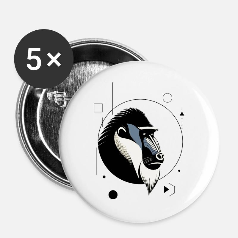 Mandrill - Buttons large 2.2''/56 mm (5-pack) - white