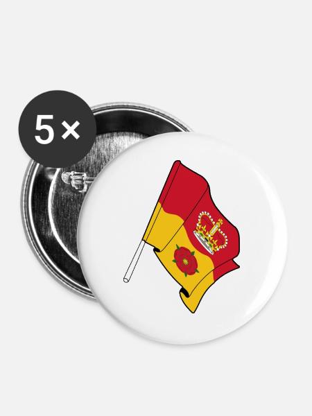 Flagge von Hampshire - Buttons groß 56 mm (5er Pack) - Weiß