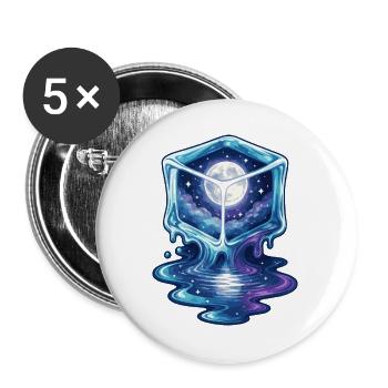 Kosmische Eiswürfel-Galaxie - Buttons groß 56 mm (5er Pack) - Weiß - Vorne
