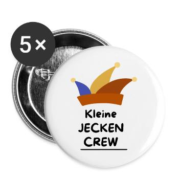 Little Jecken Crew – Conception familiale de Carnaval - Lot de 5 grands badges (56 mm) - blanc - Devant