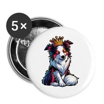 Australian Shepherd Aussie Aussiebesitzer Aussies - Buttons groß 56 mm (5er Pack) - Weiß - Vorne