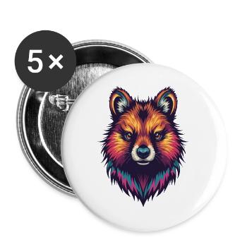 Colored Quokka Portrait - Buttons large 2.2''/56 mm (5-pack) - white - Front