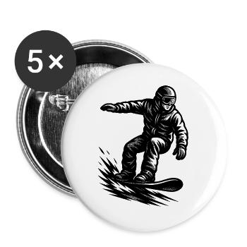 Short and clear snowboard - Buttons large 2.2''/56 mm (5-pack) - white - Front