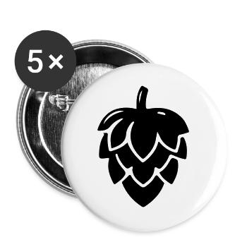 Hopfendolde Schwarz Silhouette Symbol - Buttons groß 56 mm (5er Pack) - Weiß - Vorne