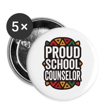 Conseiller scolaire Pride Motif géométrique - Lot de 5 grands badges (56 mm) - blanc - Devant