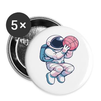 Astro Hoops: Lunar Dunk - Buttons groß 56 mm (5er Pack) - Weiß - Vorne
