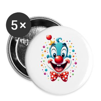 Carnival Clown Costume Carnival Carnival - Buttons large 2.2''/56 mm (5-pack) - white - Front