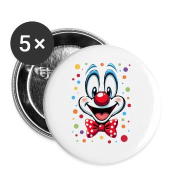 Carnival Clown Costume Carnival Carnival - Buttons large 2.2''/56 mm (5-pack) - white - Front