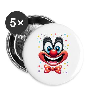 Carnival Clown Costume Carnival Carnival - Buttons large 2.2''/56 mm (5-pack) - white - Front