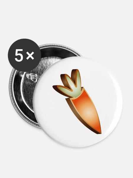Karotten-Plätzchen im Osterdesign - Buttons groß 56 mm (5er Pack) - Weiß
