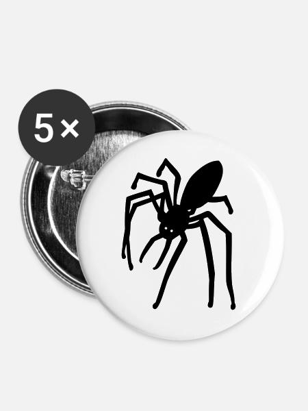 Spinne - Buttons groß 56 mm (5er Pack) - Weiß
