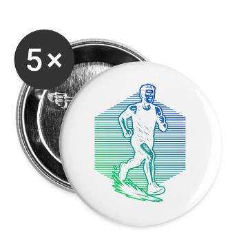Graphismes de course pour les courses - Lot de 5 grands badges (56 mm) - blanc - Devant