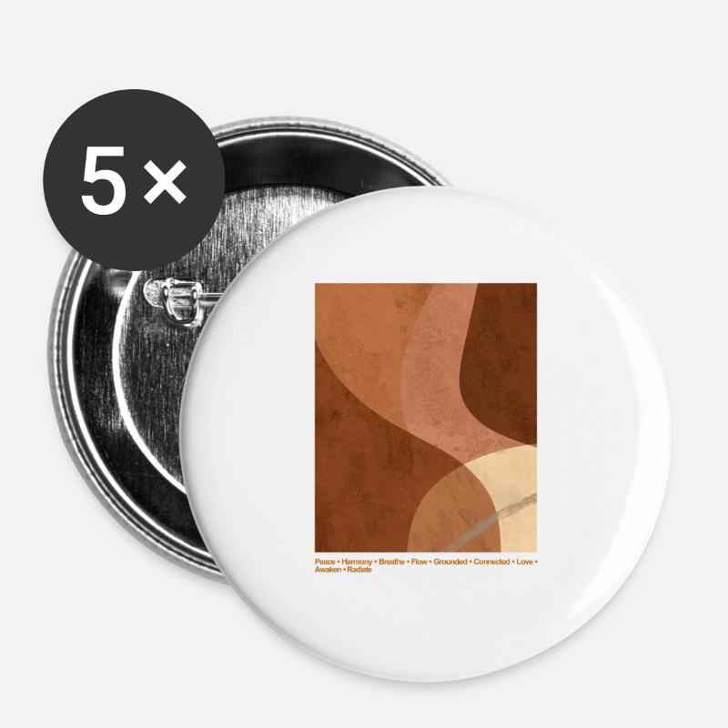 Peace & Harmony - Buttons large 2.2''/56 mm (5-pack) - white