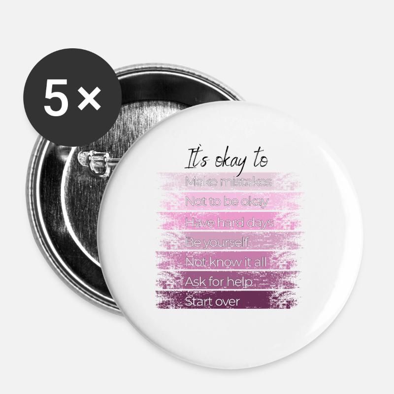 It's okay to start over. - Buttons large 2.2''/56 mm (5-pack) - white