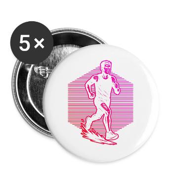 Running illustration for race - Buttons large 2.2''/56 mm (5-pack) - white - Front