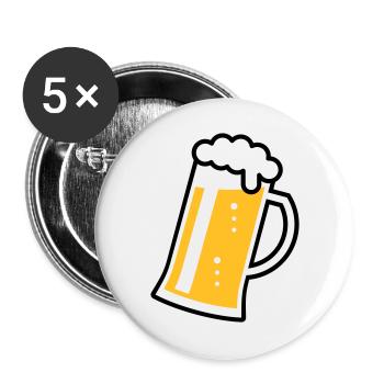 Maßkrug (beer / beer mug / beer glass / R /// 2C) - Buttons large 2.2''/56 mm (5-pack) - white - Front