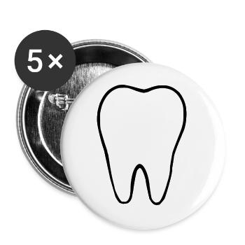 Tooth, Teeth, Dentist - Buttons large 2.2''/56 mm (5-pack) - white - Front