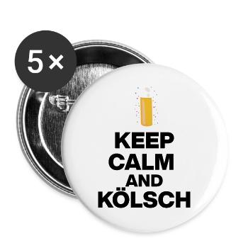 RESTE CALME ET KÖLSCH ! STANGE GLÜCK AUS KÖLN schwaz - Lot de 5 grands badges (56 mm) - blanc - Devant