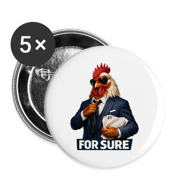 Sicher. - Buttons groß 56 mm (5er Pack) - Weiß - Vorne