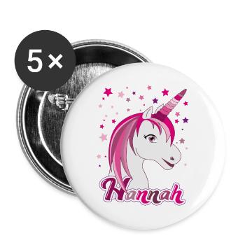 Hannah , maiden name, favorite name - Buttons large 2.2''/56 mm (5-pack) - white - Front
