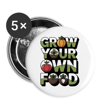 Permaculture philosophy of life for nature lovers - Buttons large 2.2''/56 mm (5-pack) - white - Front
