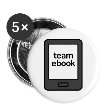 Which team do you belong to? - Team eBook-Reader - Buttons large 2.2''/56 mm (5-pack) - white - Front