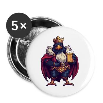 Adler Bier König - Buttons groß 56 mm (5er Pack) - Weiß - Vorne