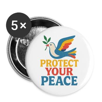 Vibrant Dove Friedensplakat - Buttons groß 56 mm (5er Pack) - Weiß - Vorne