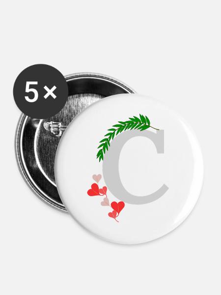 C - Buttons groß 56 mm (5er Pack) - Weiß