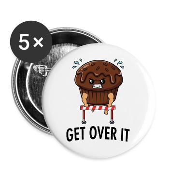 Muffin Sports Candy Runner Hurdles Saying - Buttons large 2.2''/56 mm (5-pack) - white - Front