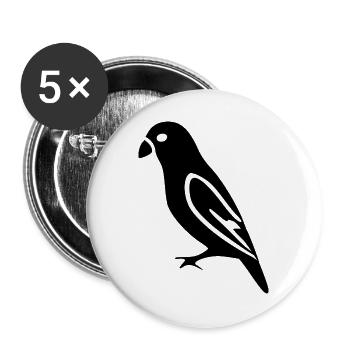 schwarzer Vogel Geschenk Naturliebhaber - Buttons groß 56 mm (5er Pack) - Weiß - Vorne