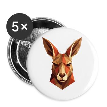 Kangaroo Australia Outback Wild Cute Kangaroos - Buttons large 2.2''/56 mm (5-pack) - white - Front