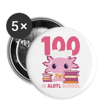 Cute Axolotl Kawaii Axolotl Lover - Buttons large 2.2''/56 mm (5-pack) - white - Front