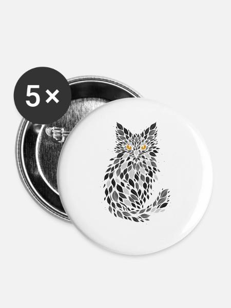 Slate Shadow - Buttons groß 56 mm (5er Pack) - Weiß