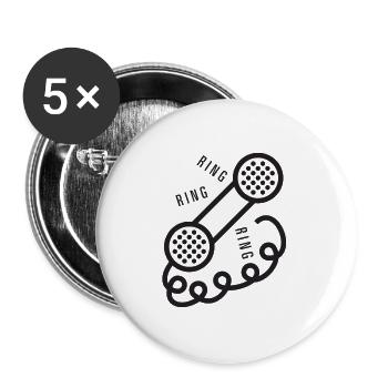 Anneau Anneau Anneau - Lot de 5 grands badges (56 mm) - blanc - Devant