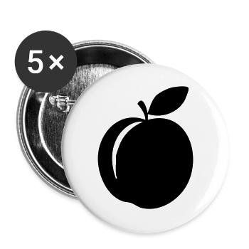 Pfirsich-Silhouette – süßes Sommerdesign - Buttons groß 56 mm (5er Pack) - Weiß - Vorne