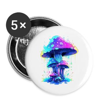 Pilz  - Buttons groß 56 mm (5er Pack) - Weiß - Vorne