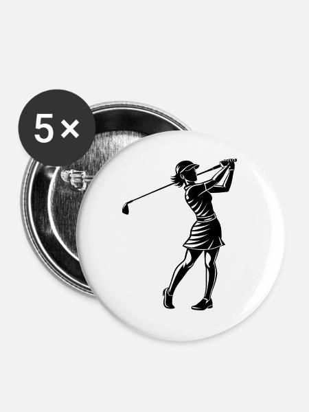 Golferin - Buttons groß 56 mm (5er Pack) - Weiß